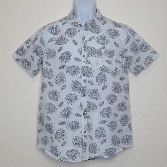 Brunswick* Men's Short Sleeve Button Down Curved Hem Chest Pocket Shirt~ Medium‎ - Picture 1 of 9